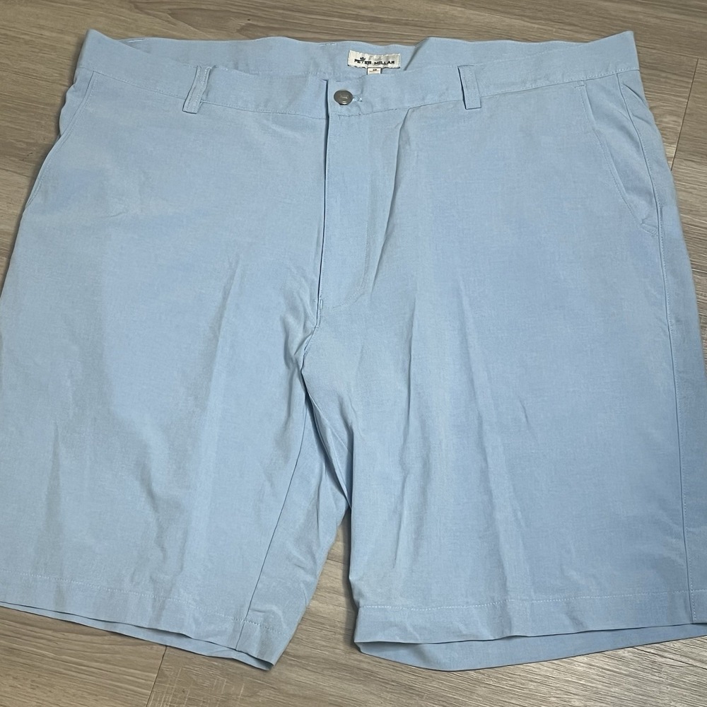 Peter Millar Performance Baby Blue Golf Shorts Mens 40 Preppy Summer Casual